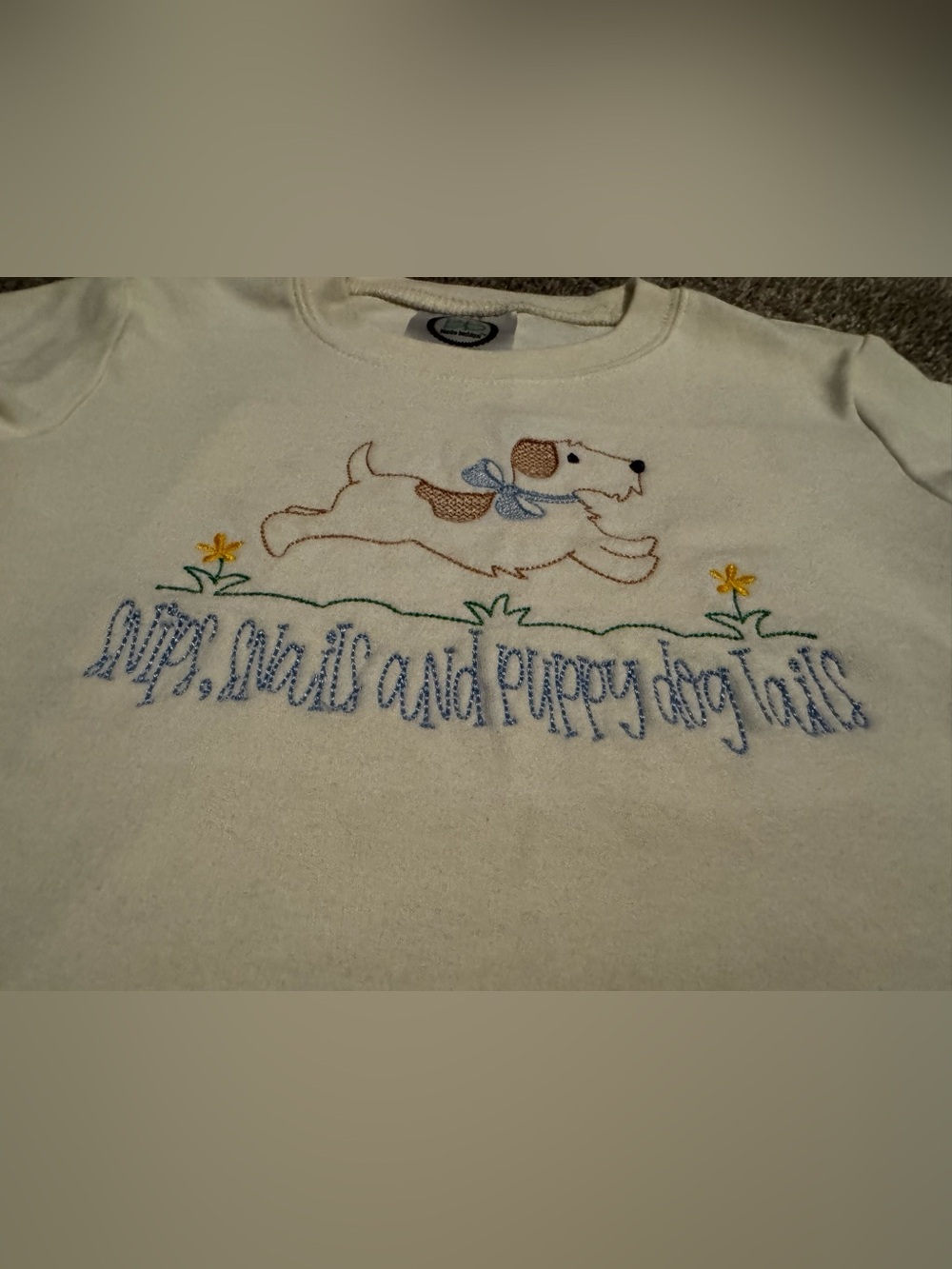 Blanks Boutique “Snips, Snails, & puppy dog tails” Little Boys Cream t shirt 4T - Picture 2 of 8